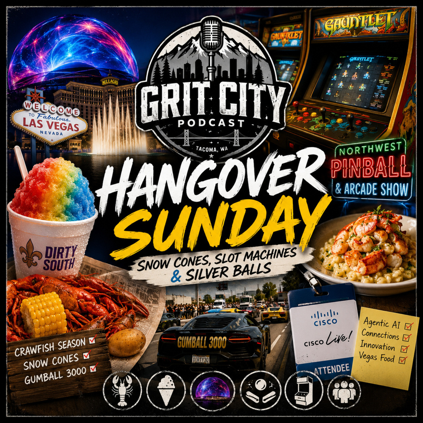 The Grit City Podcast: GCP: Hangover Sunday - Snow Cones, Slot Machines & Silver Balls