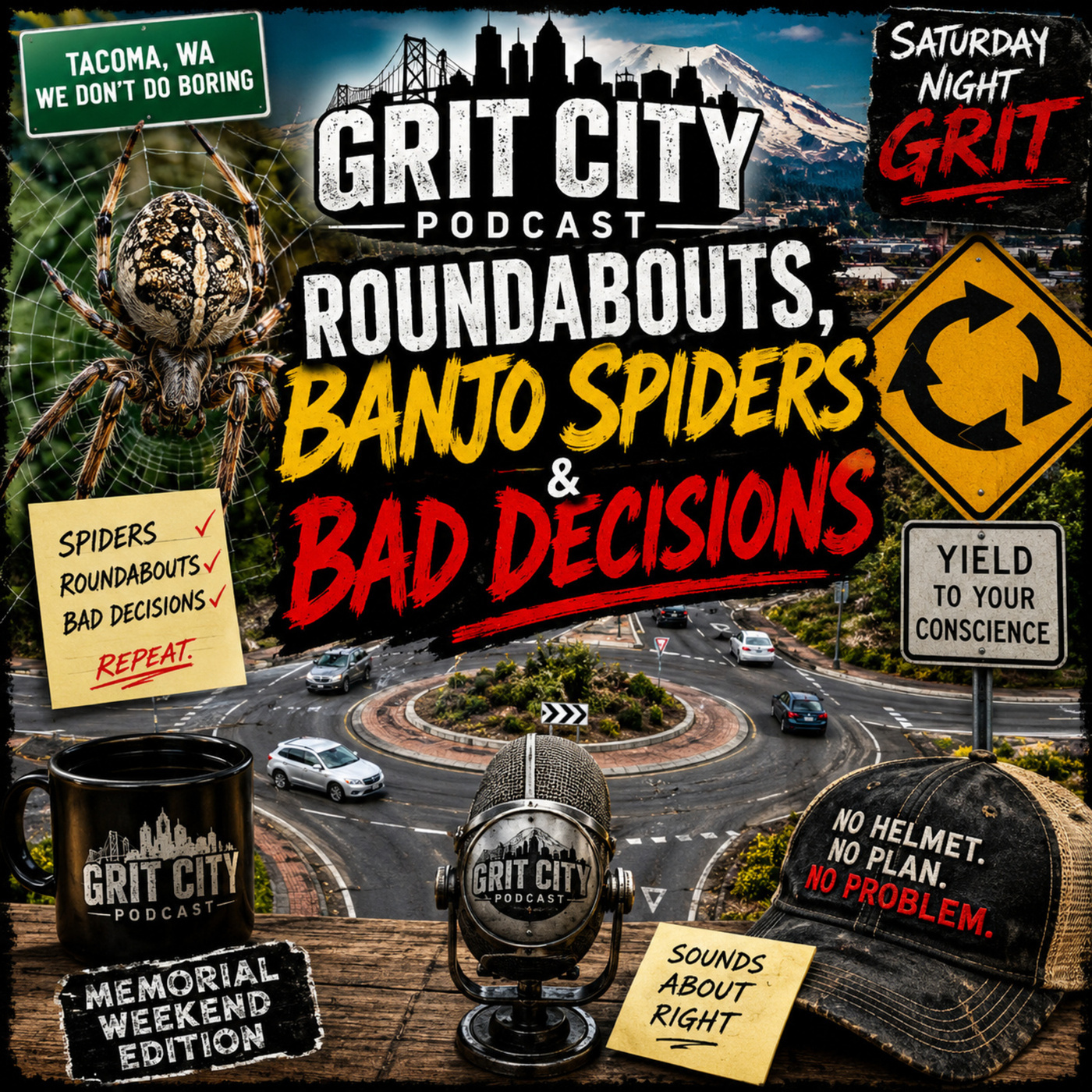 The Grit City Podcast: Saturday Night Grit: Roundabouts, Banjo Spiders & Bad Decisions