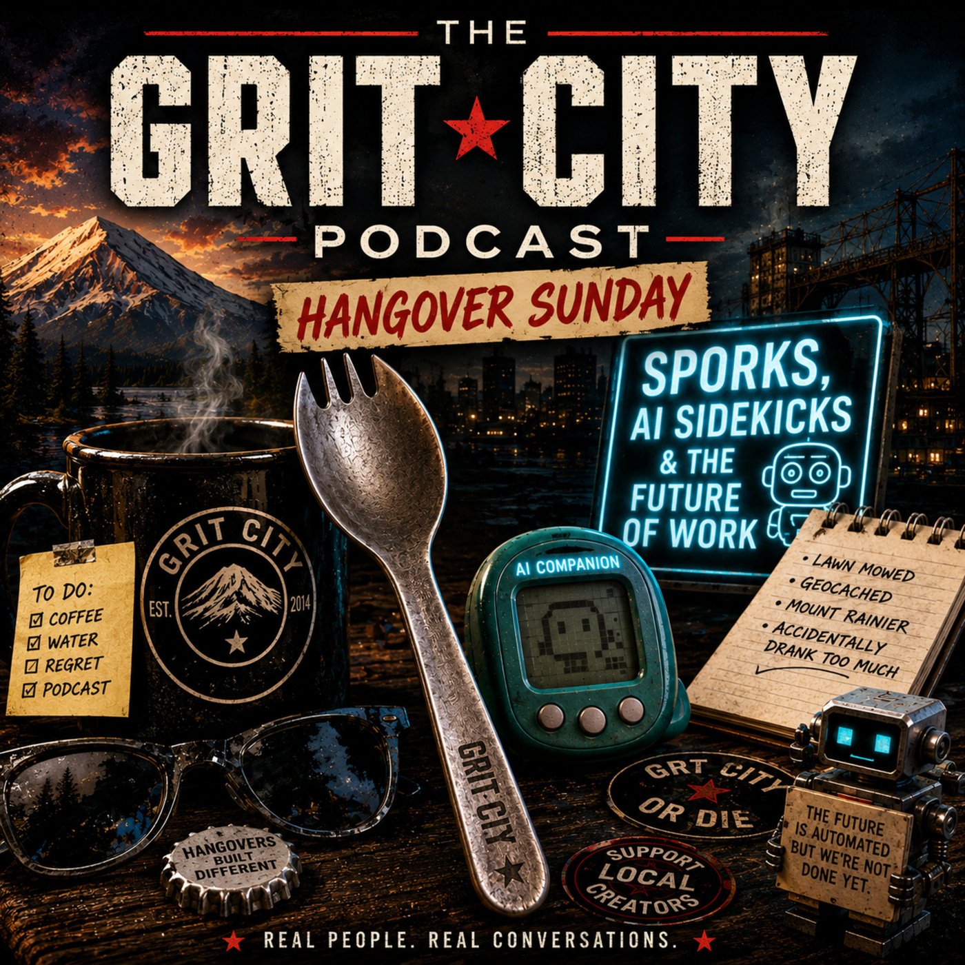 The Grit City Podcast: GCP: Hangover Sunday - Sporks, AI Sidekicks & the Future of Work