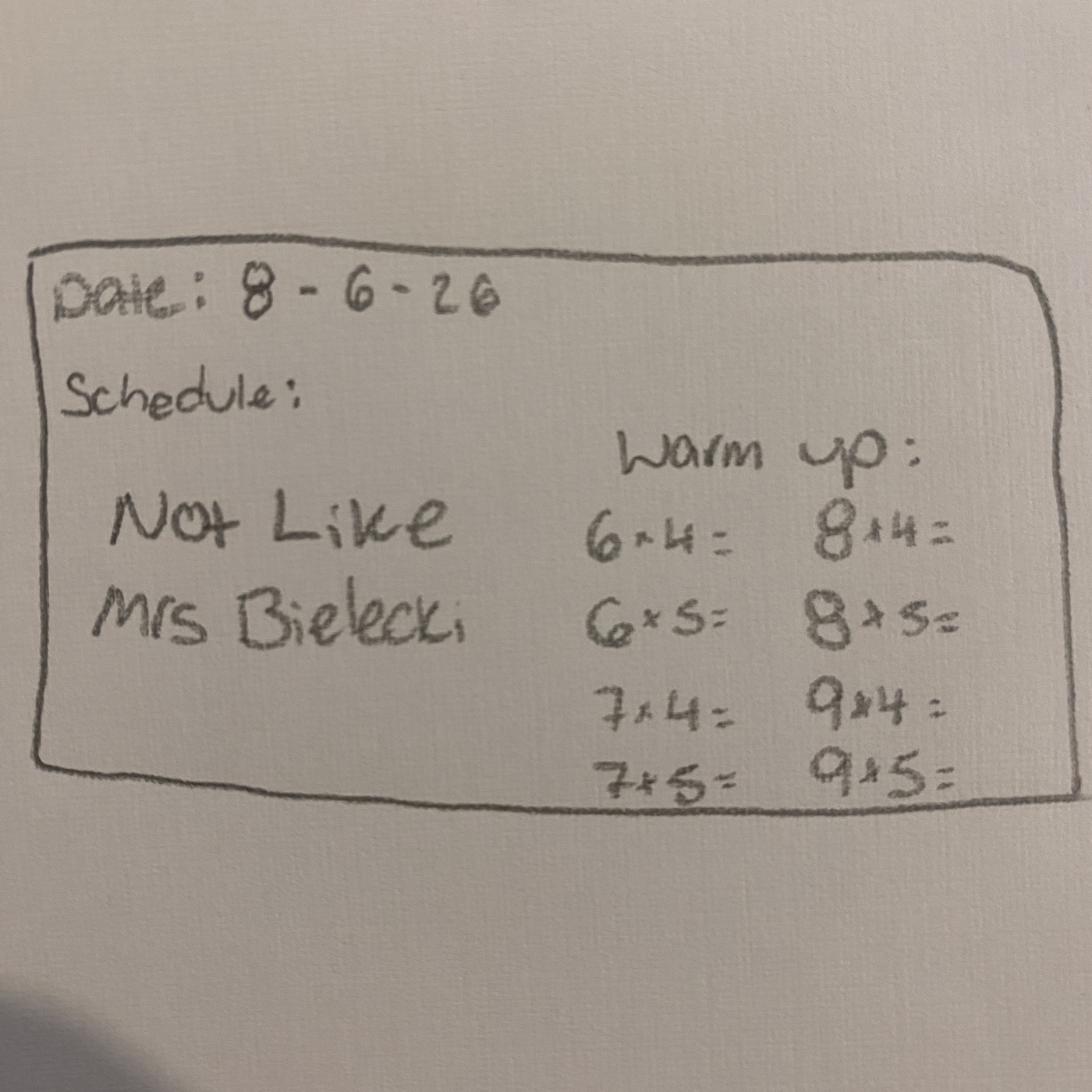Not Like Mrs Bielecki