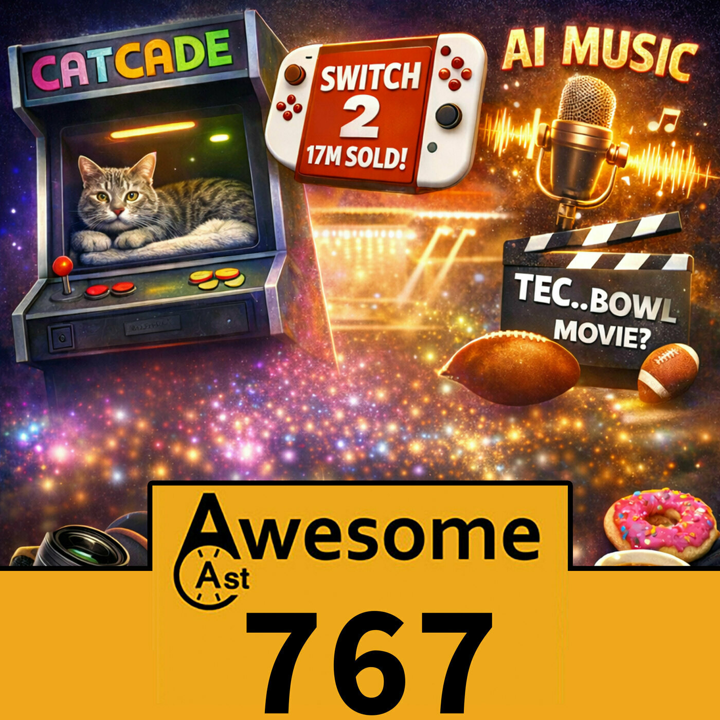 AwesomeCast: Tech and Gadget Talk:  Catcade Cats, Suno AI Music & Moment iPhone Lenses — Plus Tecmo Bowl Movie?! | AwesomeCast 767
