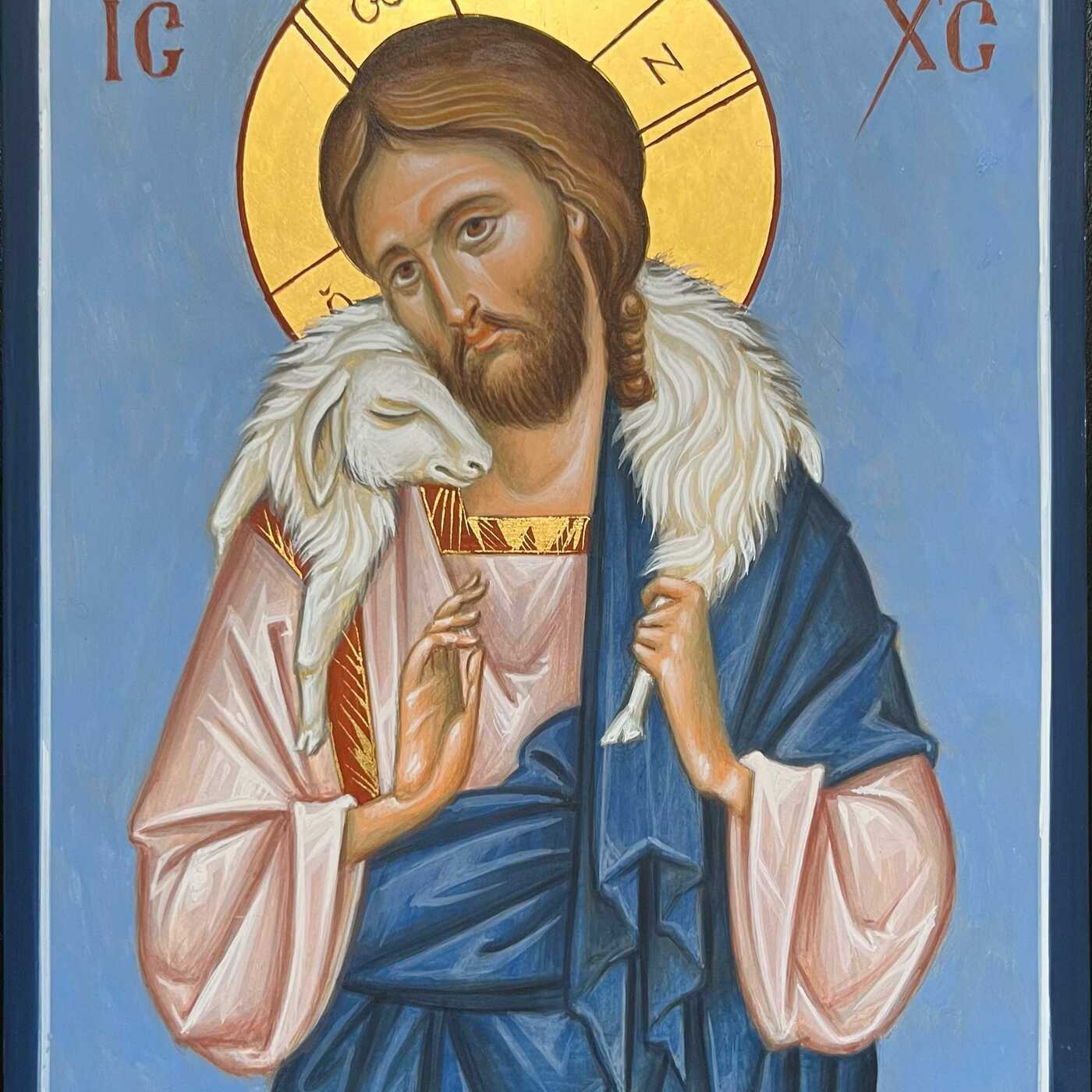 More McGrady with Katie  sheep: Good Shepherd Sunday 