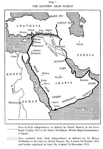 Figure 7. Proposed Arab State following the end of WWI with an Allied victory