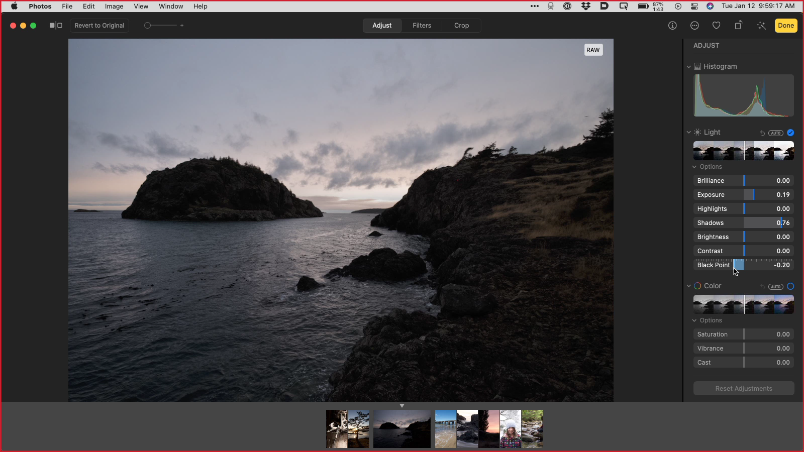 Editing in the Photos app