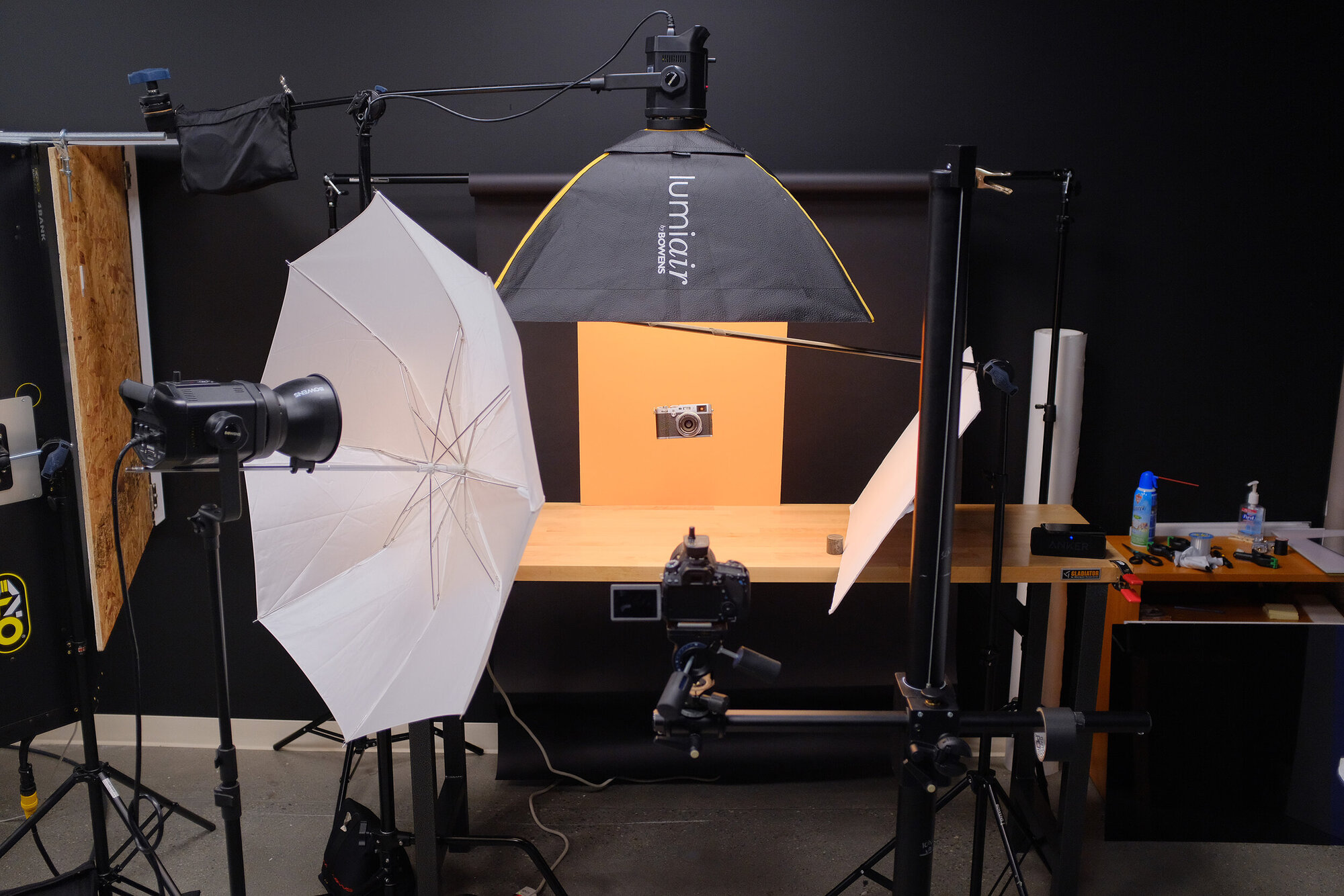 The product photography setup at DPReview’s studio