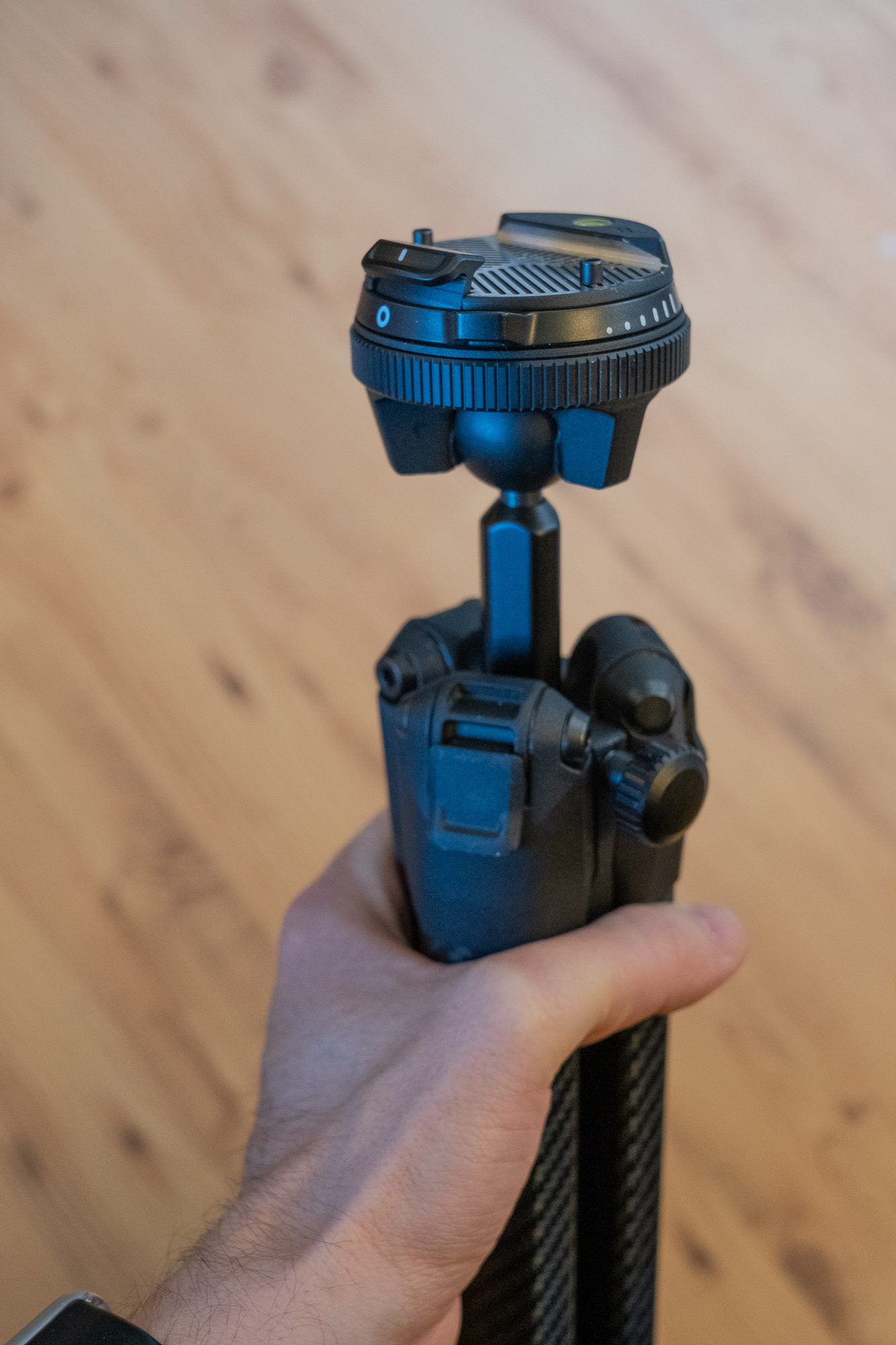 Peak Design Travel Tripod prototype Photo/hand model: Jeff Carlson