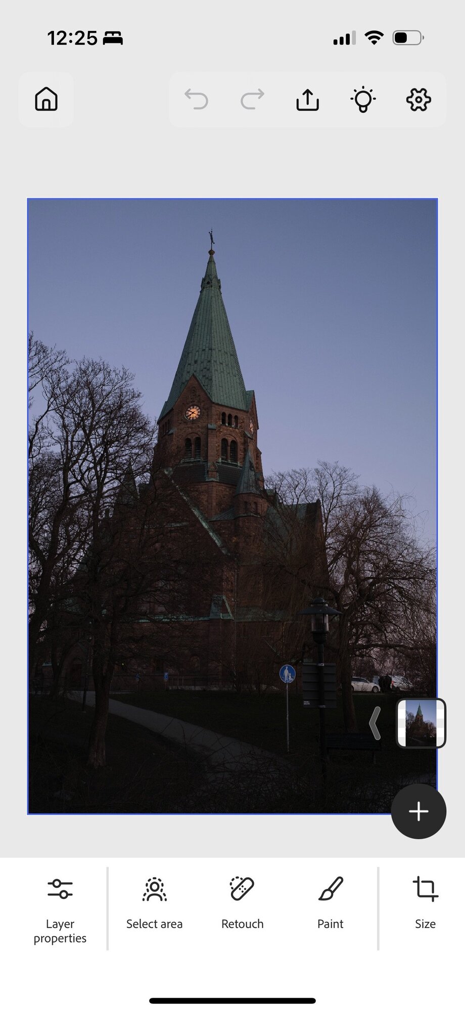 Photoshop on iPhone main interface