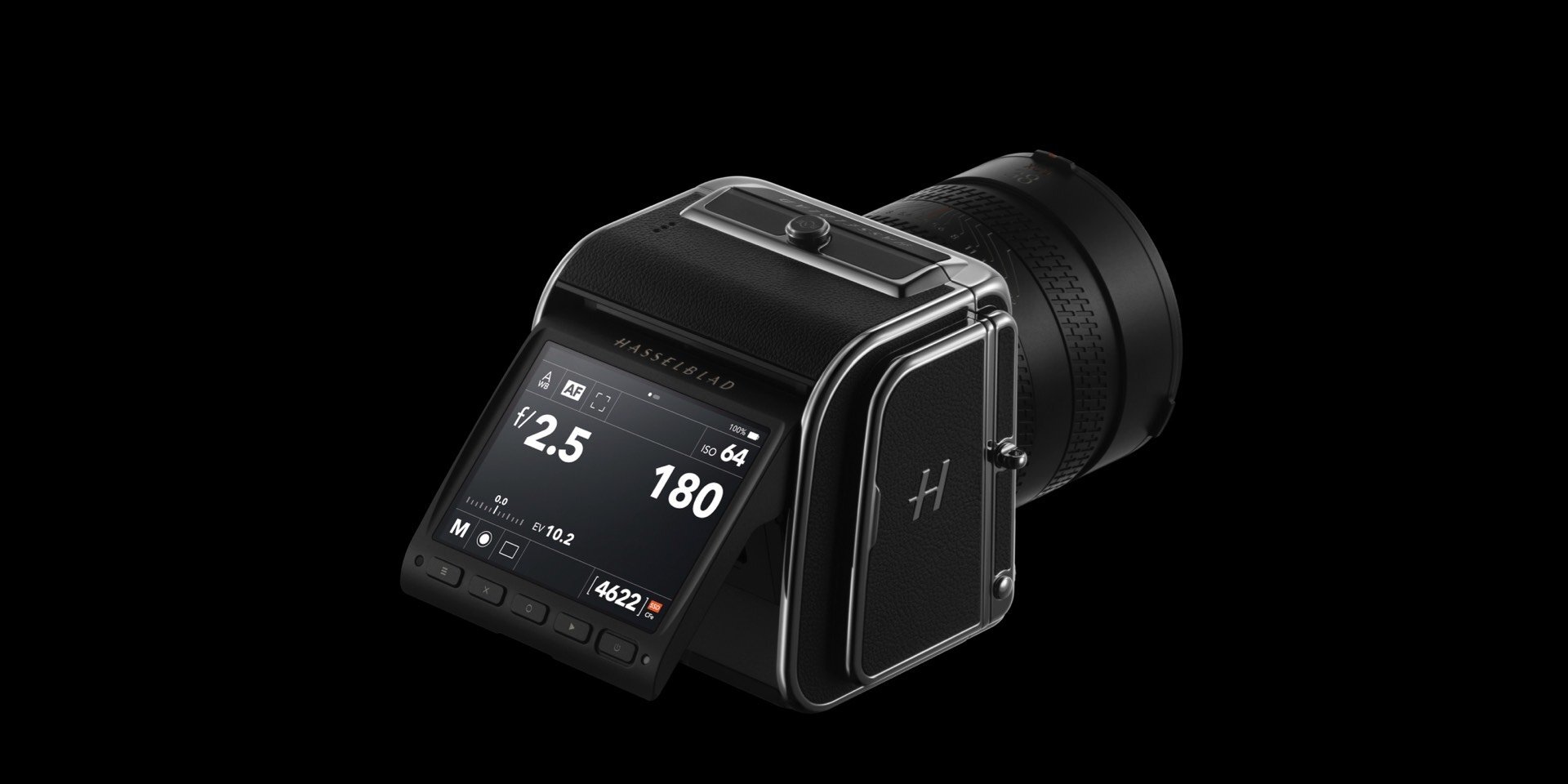 The highly readable touch display on the back LCD. (Image via Hasselblad)