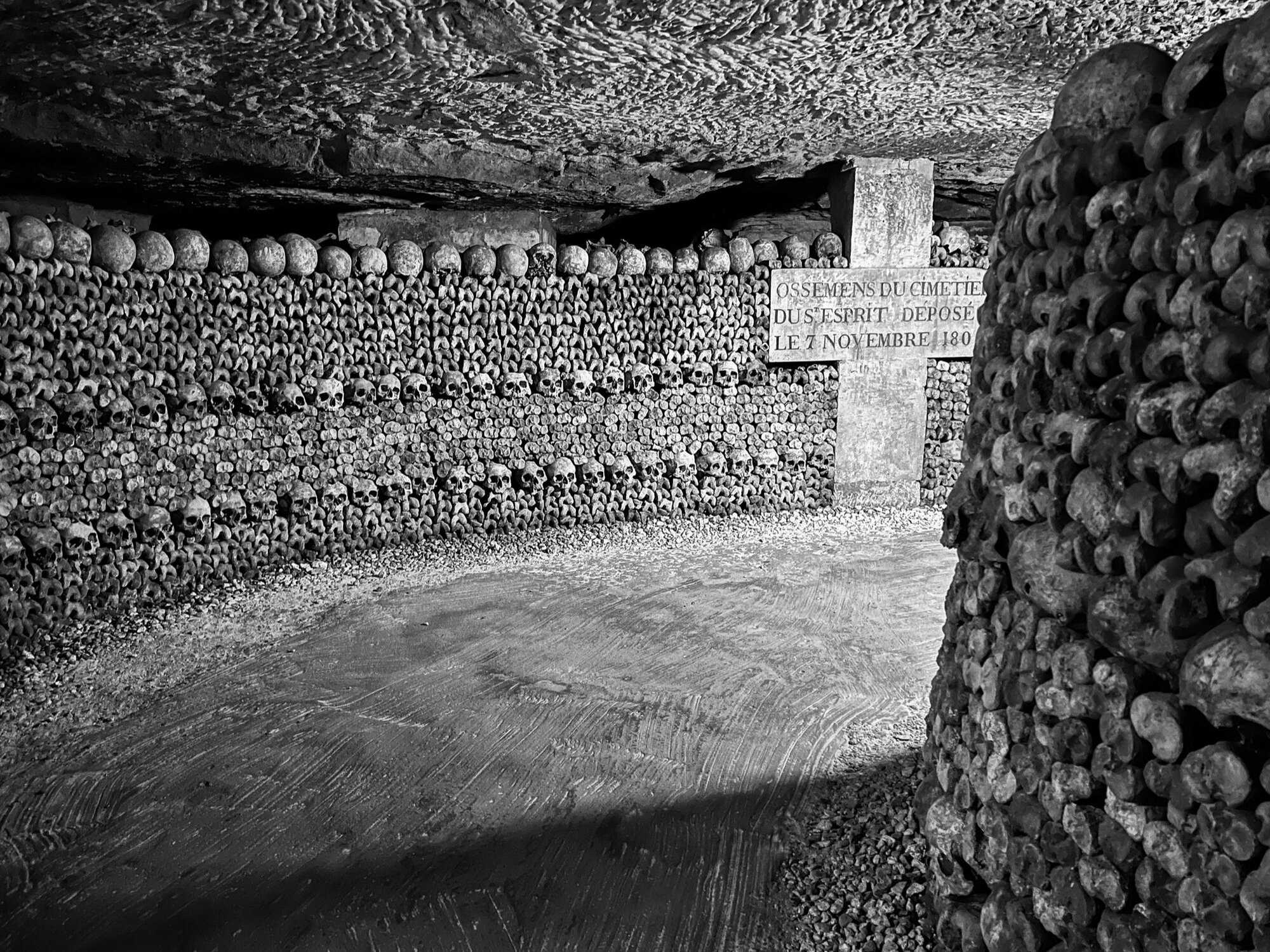 The Paris Catacombs, shot with the iPhone 13 Pro in low light. (Photo: Jeff Carlson)