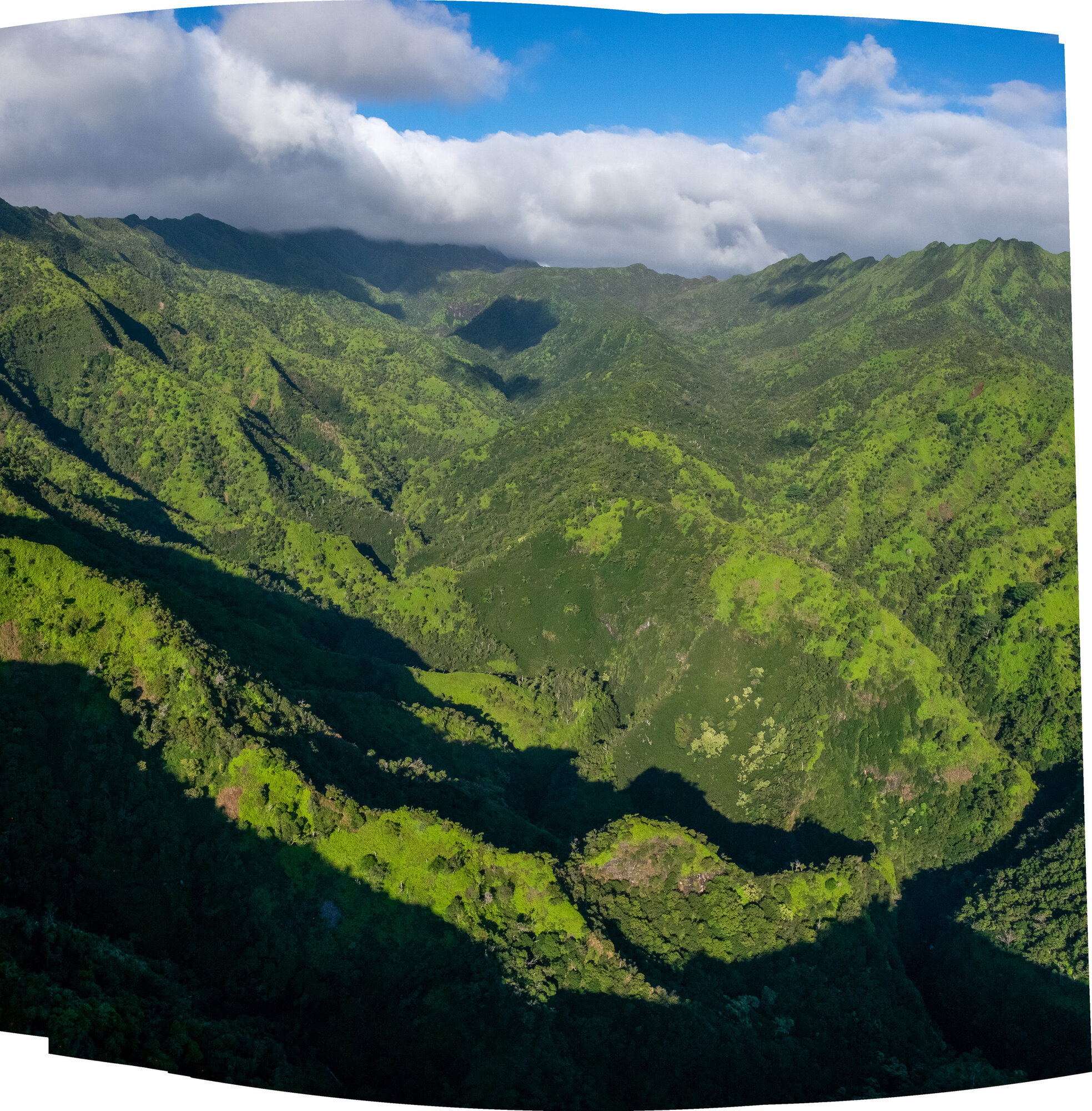 Jeff’s panorama attempt in a moving helicopter above Kauai. Lightroom did a pretty good job stitching 14 burst images, but the scope of the panorama ended up being limited. Camera: Fujifilm X-T1 Shutter speed: 1/1000 sec Aperture: f/13 ISO: 800 Photo: Jeff Carlson