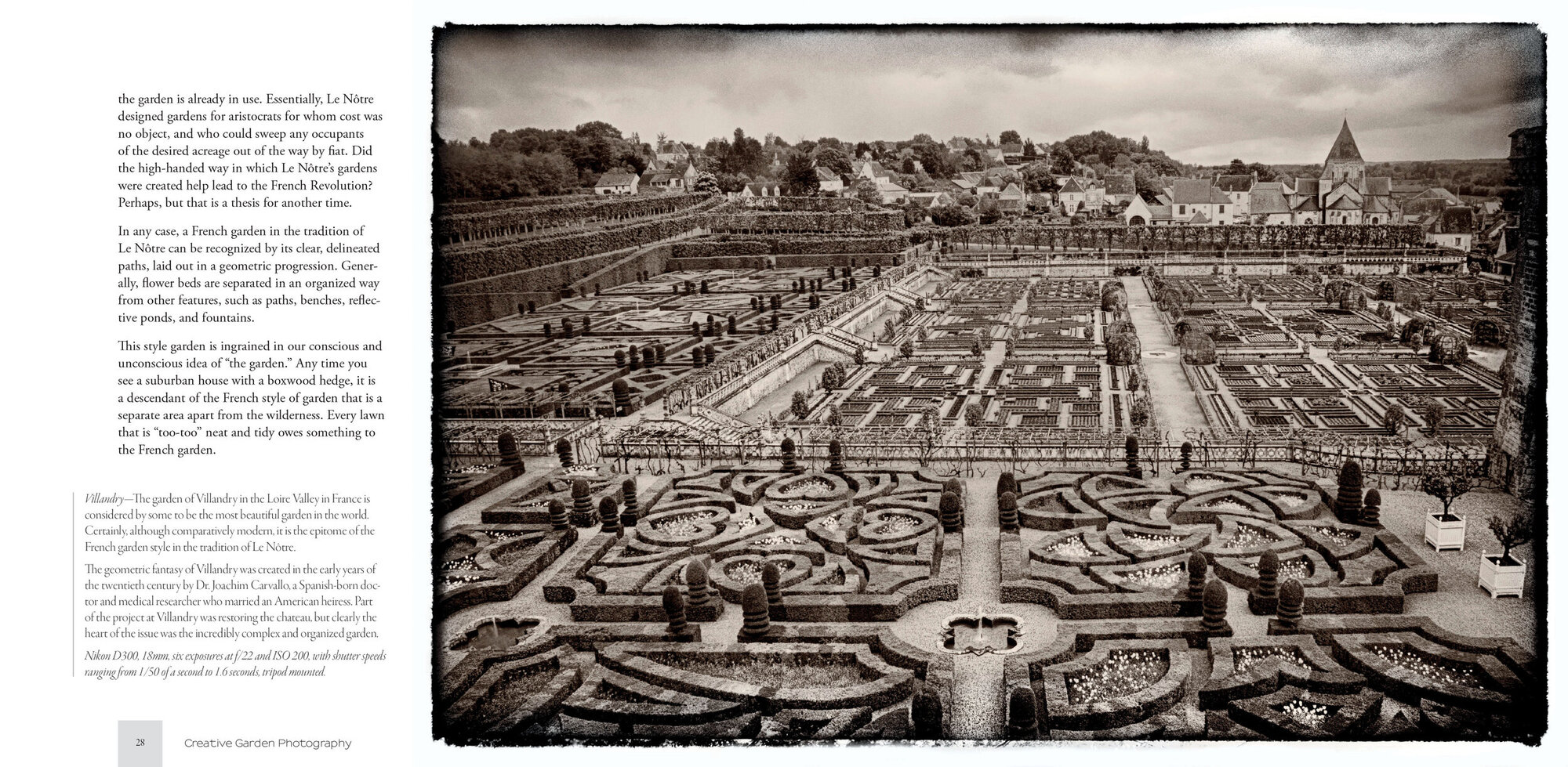 The gardens at Villandry, in a spread from Harold Davis’s book.