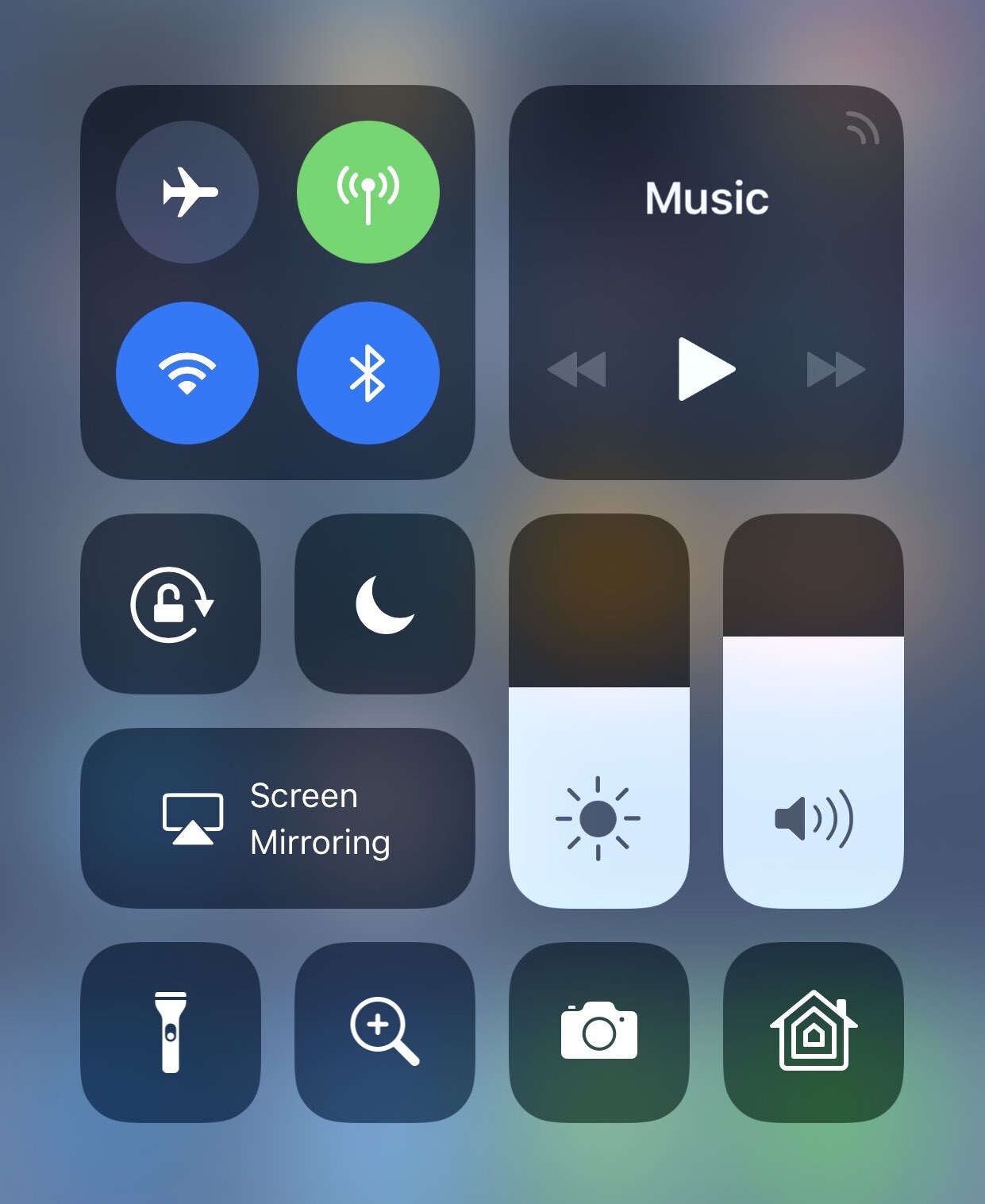 The Camera app is also available in Control Center