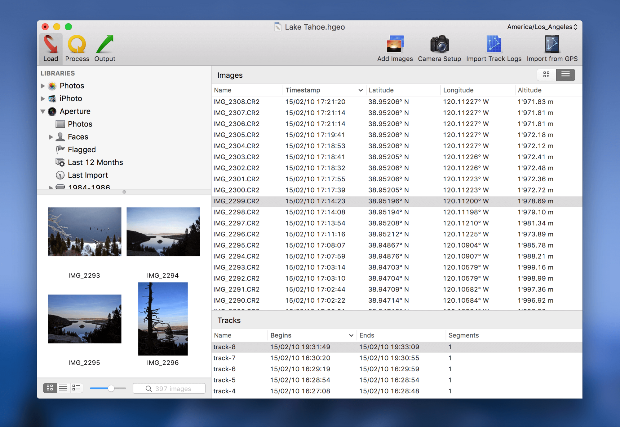 Loading photos in HoudahGeo  Photo: Houdah