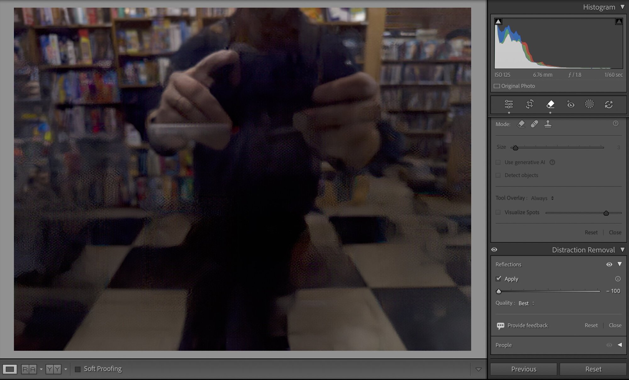 Setting the Reflection slider to –100 removes the main content and shows only the reflection!