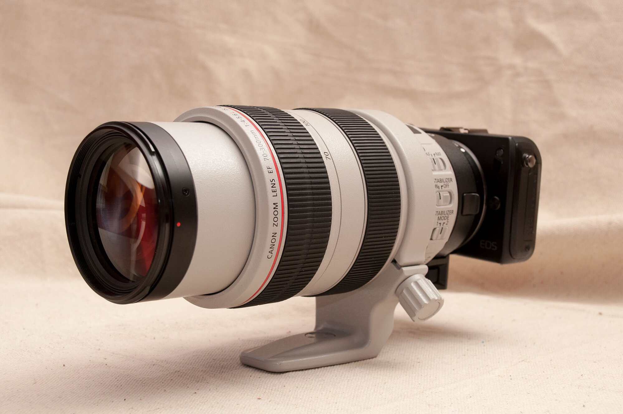 Canon EOS-M with Canon 70-300mm lens and adapter